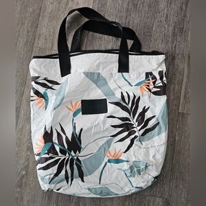 Aloha Collection Floral Print Tote Bag with Black Handles